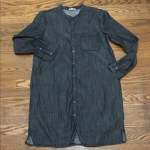 Eileen Fisher Dark Gray Button-Up Dress